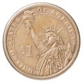 One US dollar coin Royalty Free Stock Photo