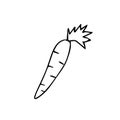 One vector carrots with hand drawn clip art. Black gardening illustration