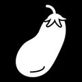 One vector eggplant isolated on the black background.