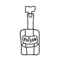 One vector poison for halloween. Simple illustration of black line elements hand drawn