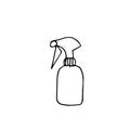 One vector sprayer with hand drawn clip art. Black gardening illustration