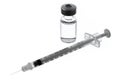 One vial with hypodermic needle Royalty Free Stock Photo