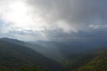 Foggy view from Blue Ridge Parkway in the Smokies Royalty Free Stock Photo