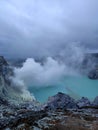 one of the views of the crater of Mount Ijen in the morning Royalty Free Stock Photo