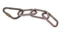 Chain of oval non-lockingÃ¢â¬â¹ and one triangular locking carabiners