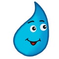 One water drop cute cartoon isolated concept