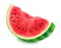 One watermelon wedge isolated on white background Royalty Free Stock Photo