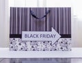 One way Black Friday sale on shooping bag Royalty Free Stock Photo