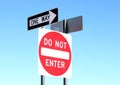 One Way - Do Not Enter Sign Royalty Free Stock Photo