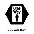 One Way icon vector isolated on white background, logo concept o Royalty Free Stock Photo