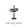 one way right arrow icon in trendy design style. one way right arrow icon isolated on white background. one way right arrow vector Royalty Free Stock Photo
