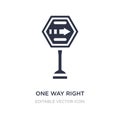 one way right arrow icon on white background. Simple element illustration from Signs concept Royalty Free Stock Photo