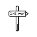 One way right arrow signal icon vector sign and symbol isolated on white background, One way right arrow signal logo concept Royalty Free Stock Photo