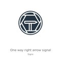 One way right arrow signal icon vector. Trendy flat one way right arrow signal icon from signs collection isolated on white Royalty Free Stock Photo