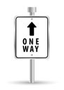 One way road sign advertising design, Royalty Free Stock Photo