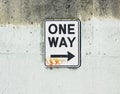 One way sign with tag Royalty Free Stock Photo