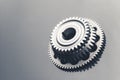 One way starter clutch bearing freewheel gear assy, gray background with copy-space Royalty Free Stock Photo