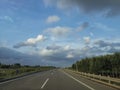 Chinese highway and clouds in the sky