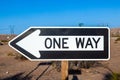 one way street Sign with blue sky Royalty Free Stock Photo