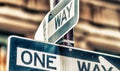 One Way street sign in New York City Royalty Free Stock Photo