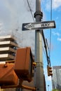 One way street sign and steam Royalty Free Stock Photo