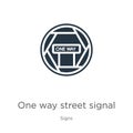 One way street signal icon vector. Trendy flat one way street signal icon from signs collection isolated on white background.