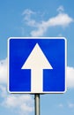 One-Way traffic road sign. Royalty Free Stock Photo