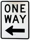 One way traffic sign to the left with visible scre Royalty Free Stock Photo