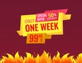 Only One Week Special Offer Sale Label Final Price