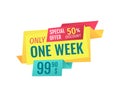 Only One Week Special Offer Vector Illustration