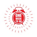 One week to go offer sticker or label - alarm clock Royalty Free Stock Photo