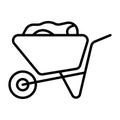 One wheel barrow icon vector