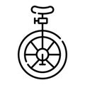 One wheel cycle line icon