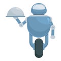 One wheel robot customer icon cartoon vector. Service life