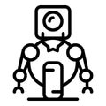 One wheel robot icon, outline style