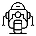 One wheel robot icon outline vector. Future android