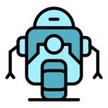 One wheel robot icon vector flat