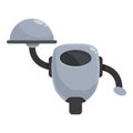 One wheel robot waiter icon cartoon vector. Room server