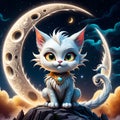 One whimsical night, a dragon cat was seen soaring through the sky, its majestic wings glittering in the moonlight.