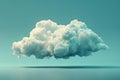One white cloud floating in the sky, simple and minimalistic with a pastel blue background Royalty Free Stock Photo