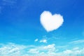 one white heart shaped cloud on blue sky Royalty Free Stock Photo