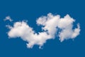 One white ragged cloud. Cloud on the blue sky. Natural sky background Royalty Free Stock Photo