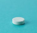 One white round paracetamol pill Royalty Free Stock Photo