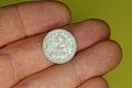 One white Ukrainian coin two kopecks Royalty Free Stock Photo