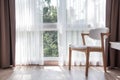One white wooden chiar in a relaxing liveing room Royalty Free Stock Photo