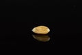 Dinkel wheat grain isolated on black glass Royalty Free Stock Photo
