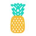 one whole pineapple color icon vector illustration