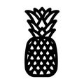 one whole pineapple line icon vector illustration