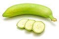 Plantain green banana isolated Royalty Free Stock Photo