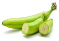 Plantain green banana isolated